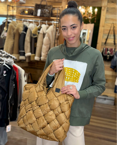 Bolso Tote entrelazado golden brown Canadian