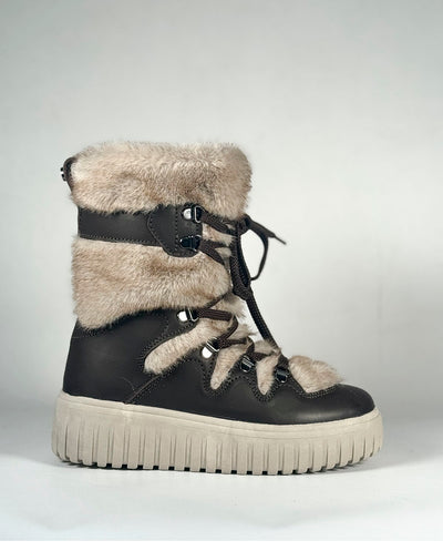 Botín Nieve pelo beige MK resistente al agua