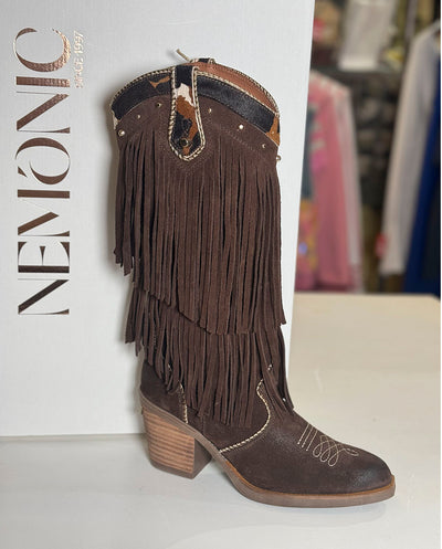 Bota doble fleco Western marrón Nemonic