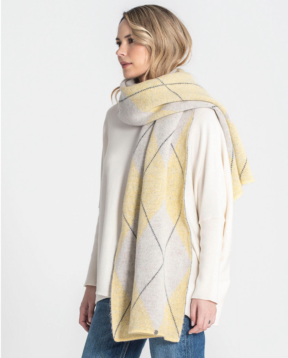 Bufanda jacquard rombos mantequilla Rüga