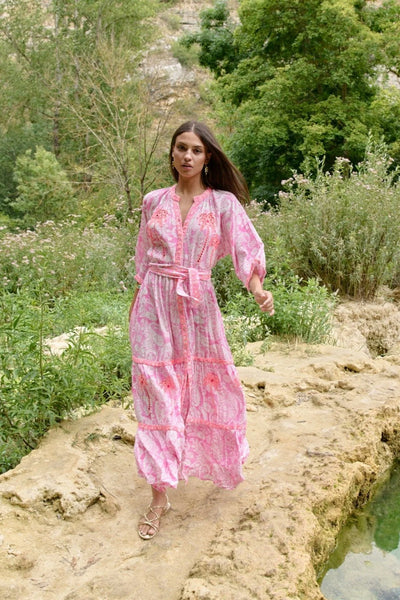 Vestido largo Sahara rosa Piti Cuiti