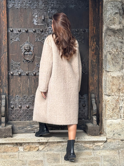 Chaquetón eco pelo beige SG406 Glox