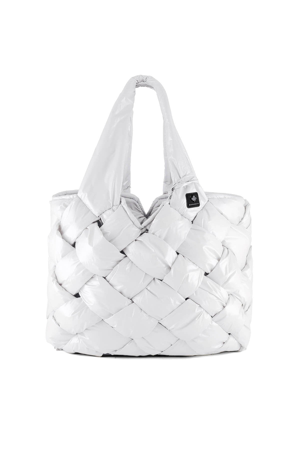 Bolso Tote acolchado blanco brillo Canadian