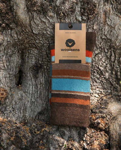 Calcetines lana merino Patterns Brown Woolsens