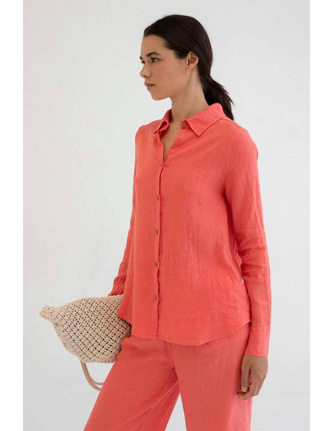 Camisa Azores coral Mus & bombón