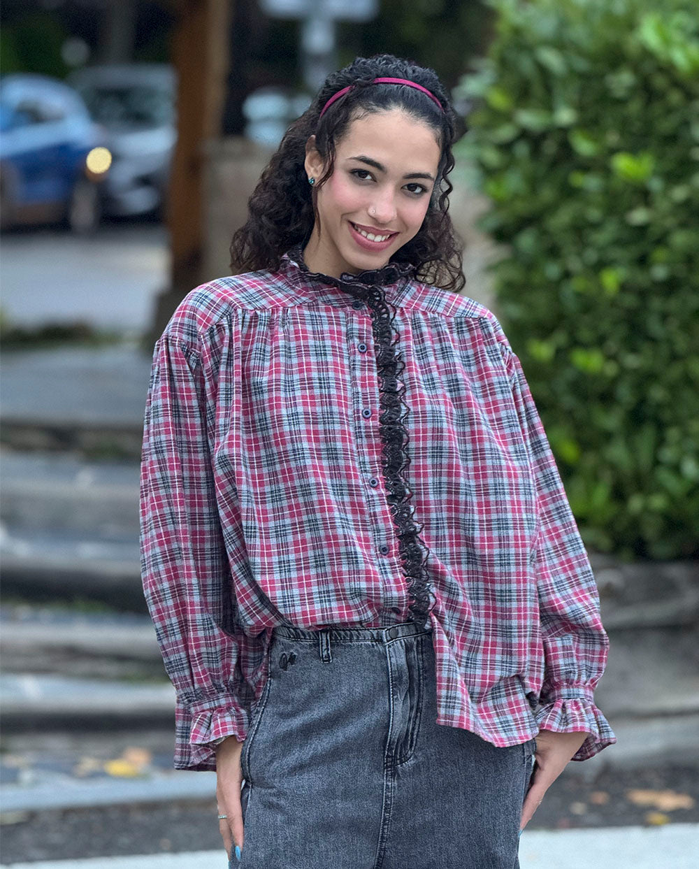 Camisa Montana cuadro frambuesa Orfeo París