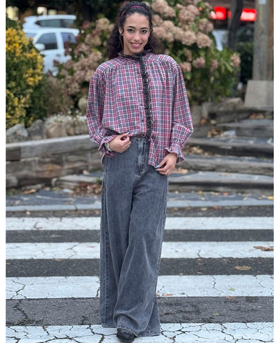 Camisa Montana cuadro frambuesa Orfeo París