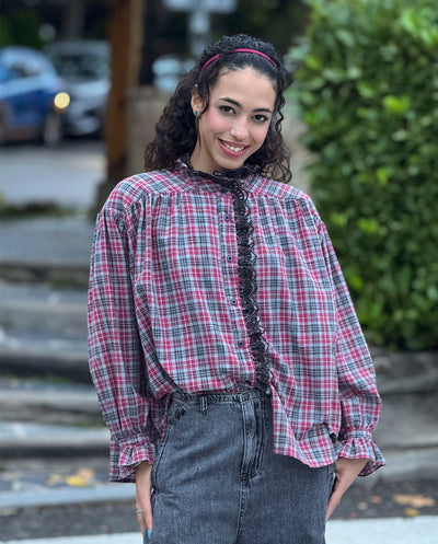 Camisa Montana cuadro frambuesa Orfeo París