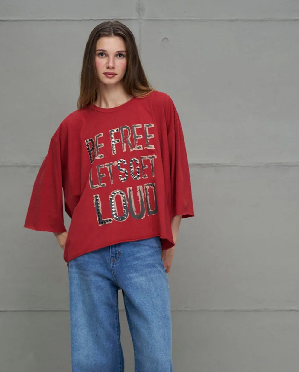 Camiseta Be Free rojo 18035 #VDR Viadellerose
