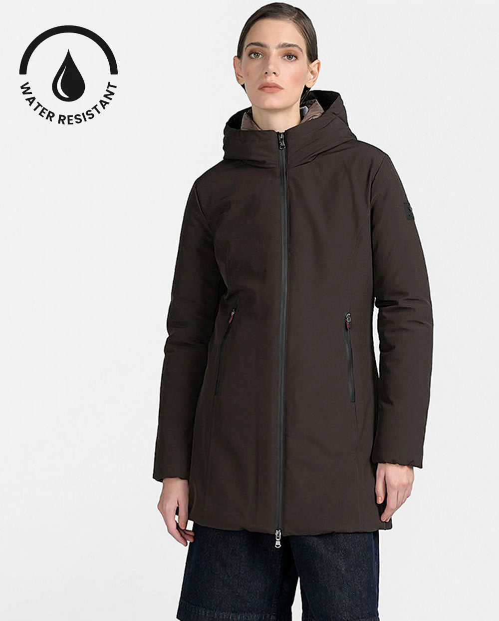 Chaqueta Yorkton long coffe Canadian resistente al agua