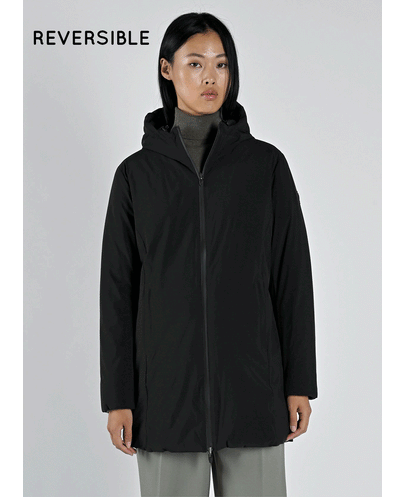 Chaqueta Reversible Moosonee largo negro Canadian 2 caras