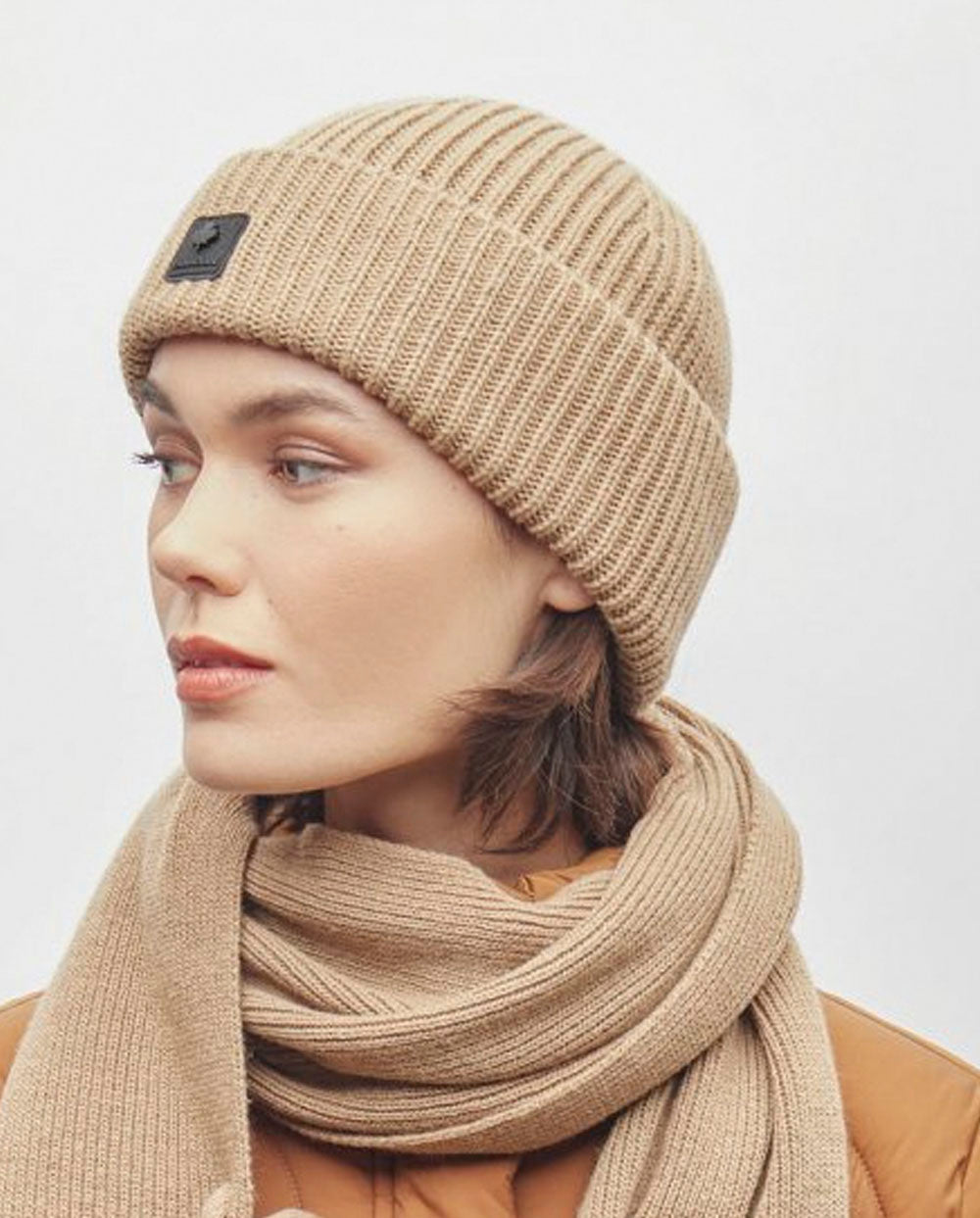 Gorro punto canalé camel Canadian