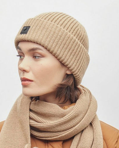 Gorro punto canalé camel Canadian