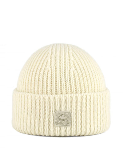 Gorro punto canalé blanco Canadian
