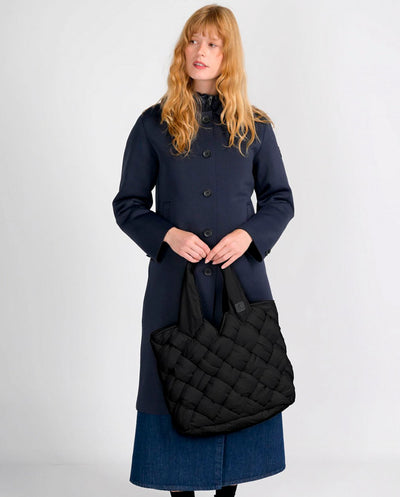 Bolso Tote acolchado entrelazado negro Canadian
