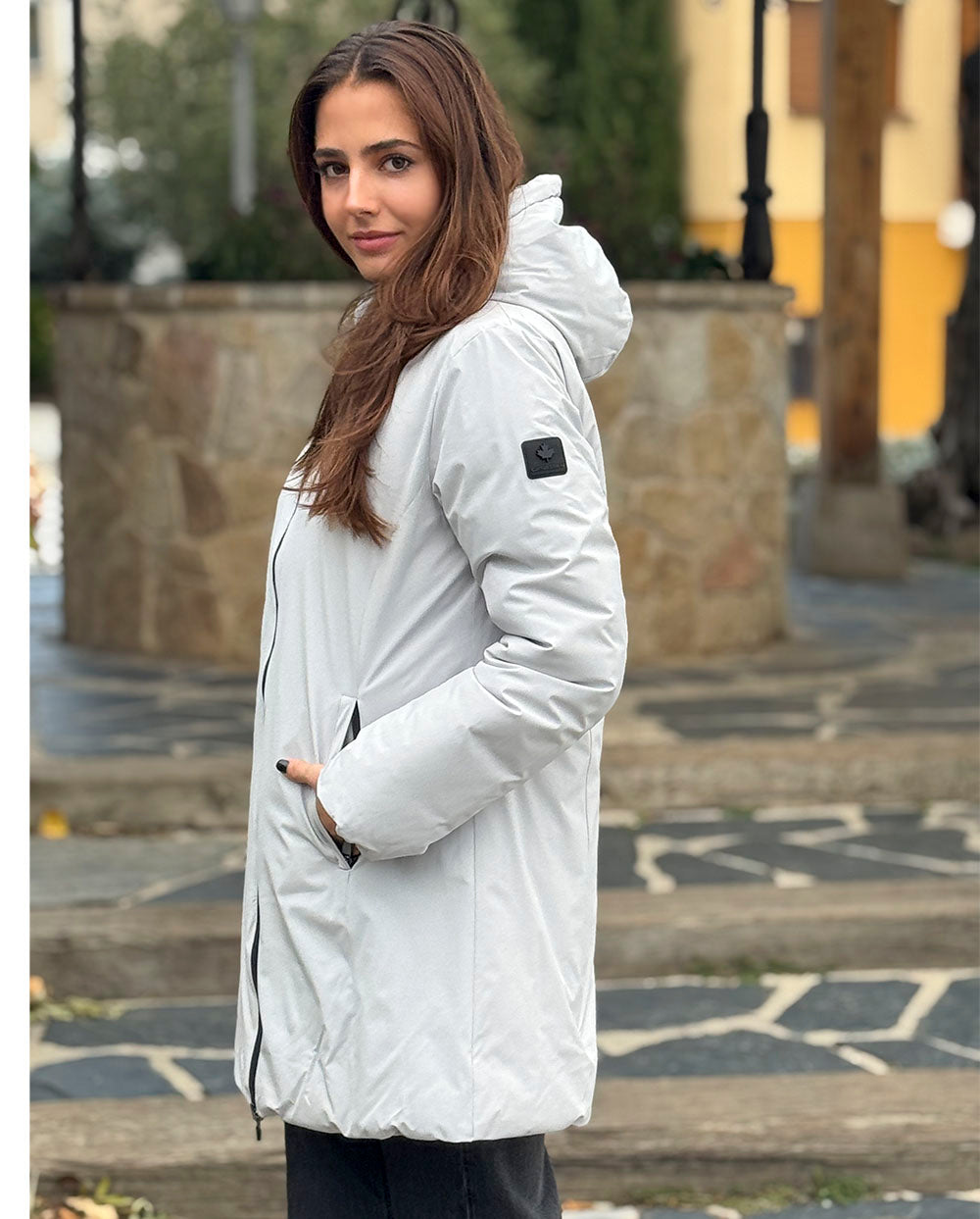 Chaqueta Reversible Moosonee largo gris microchip Canadian