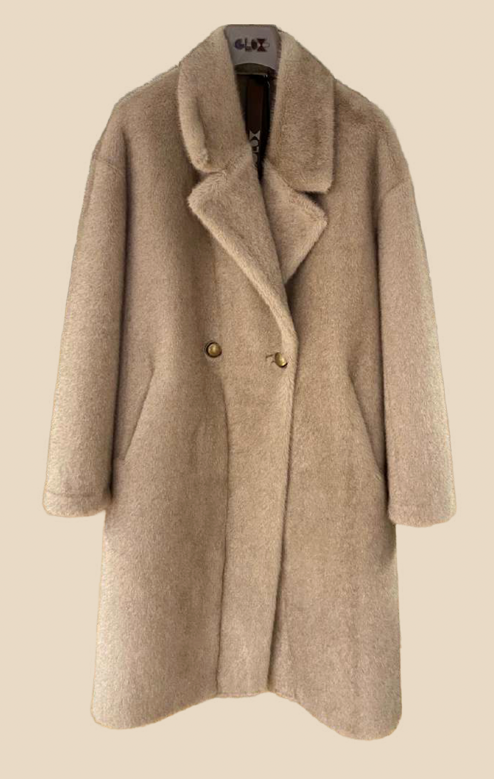 Chaquetón eco pelo beige SG406 Glox