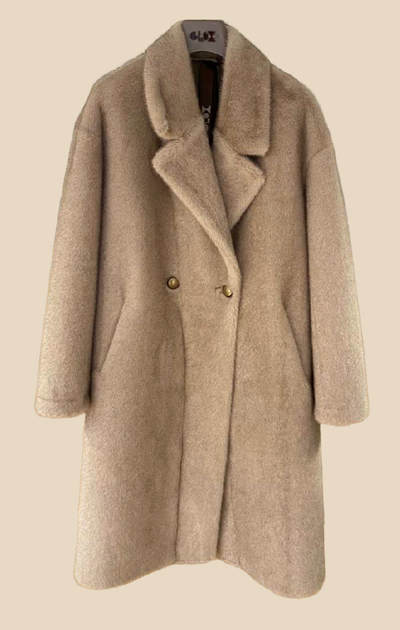 Chaquetón eco pelo beige SG406 Glox