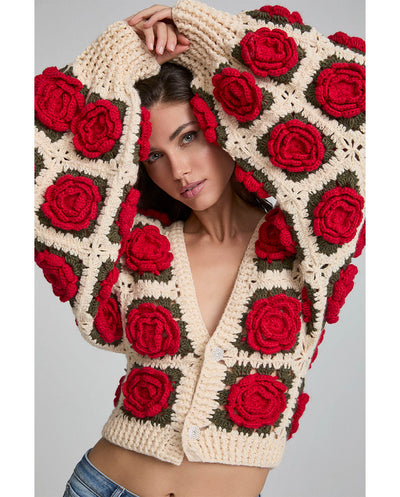 Cardigan Red roses Fetiche Suances
