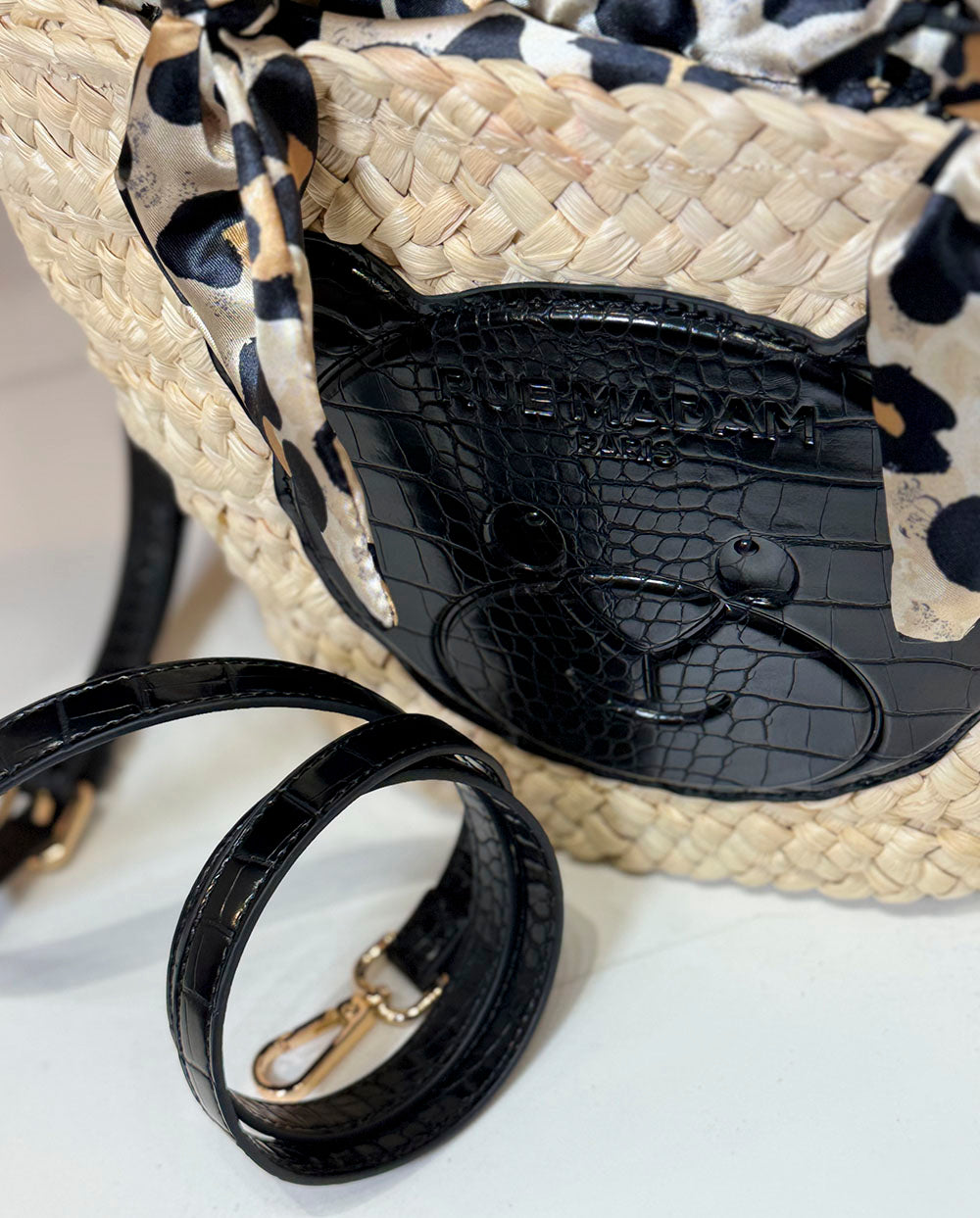Cesto Amalfi Teddy Leopard negro Rue Madam Paris
