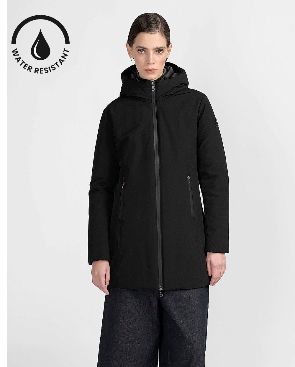 Chaqueta Yorkton long negro Canadian resistente al agua