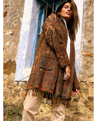 Chaqueta lana reversible marrón Poc a Poc