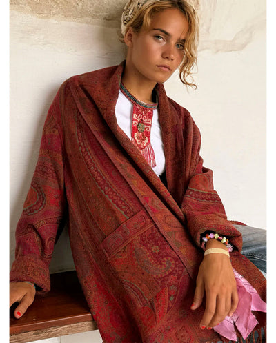 Chaqueta lana reversible rojo Poc a Poc