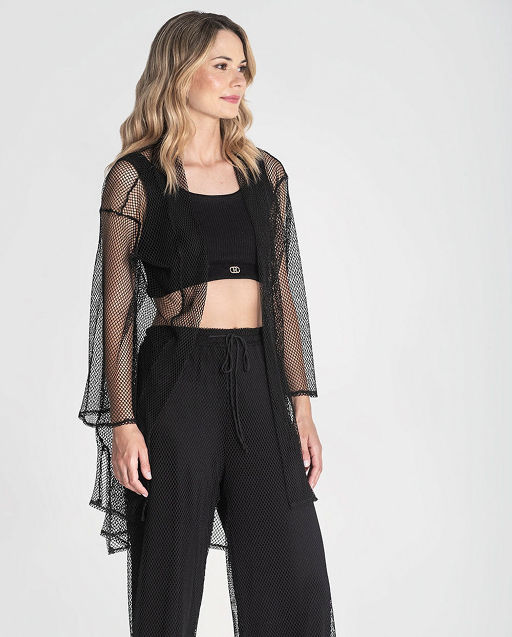 Chaqueta red manga kimono negro Rüga
