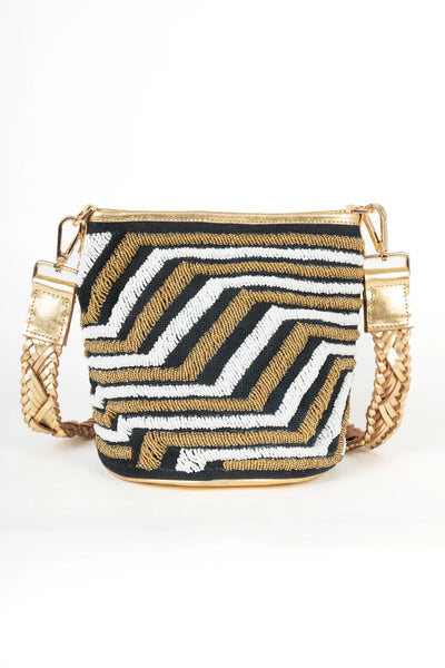 Bolso Aimara grande negro y dorado Piti Cuiti