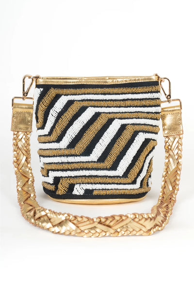 Bolso Aimara grande negro y dorado Piti Cuiti