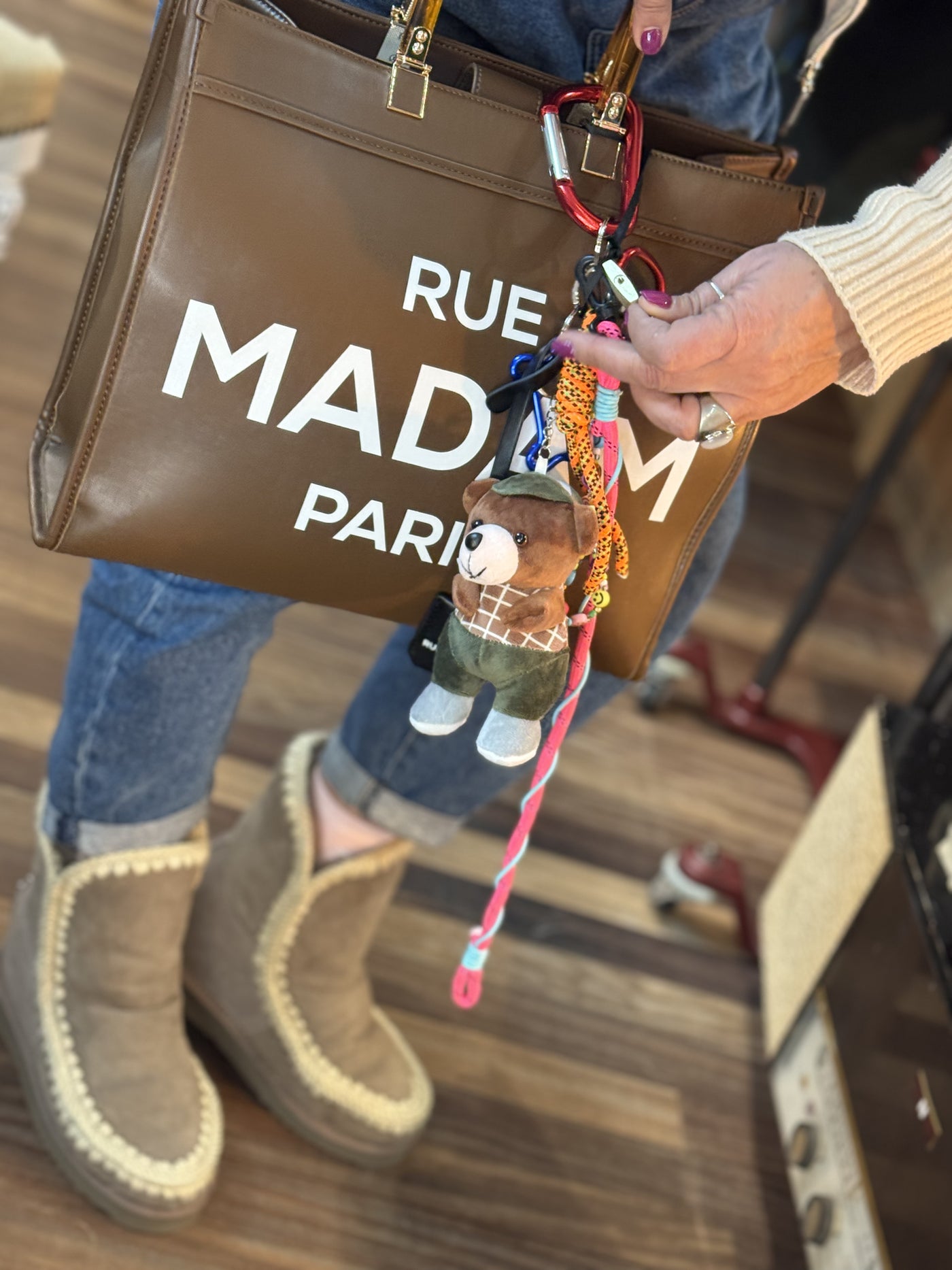 Teddy Charm llavero para bolso verde Rue Madam Paris