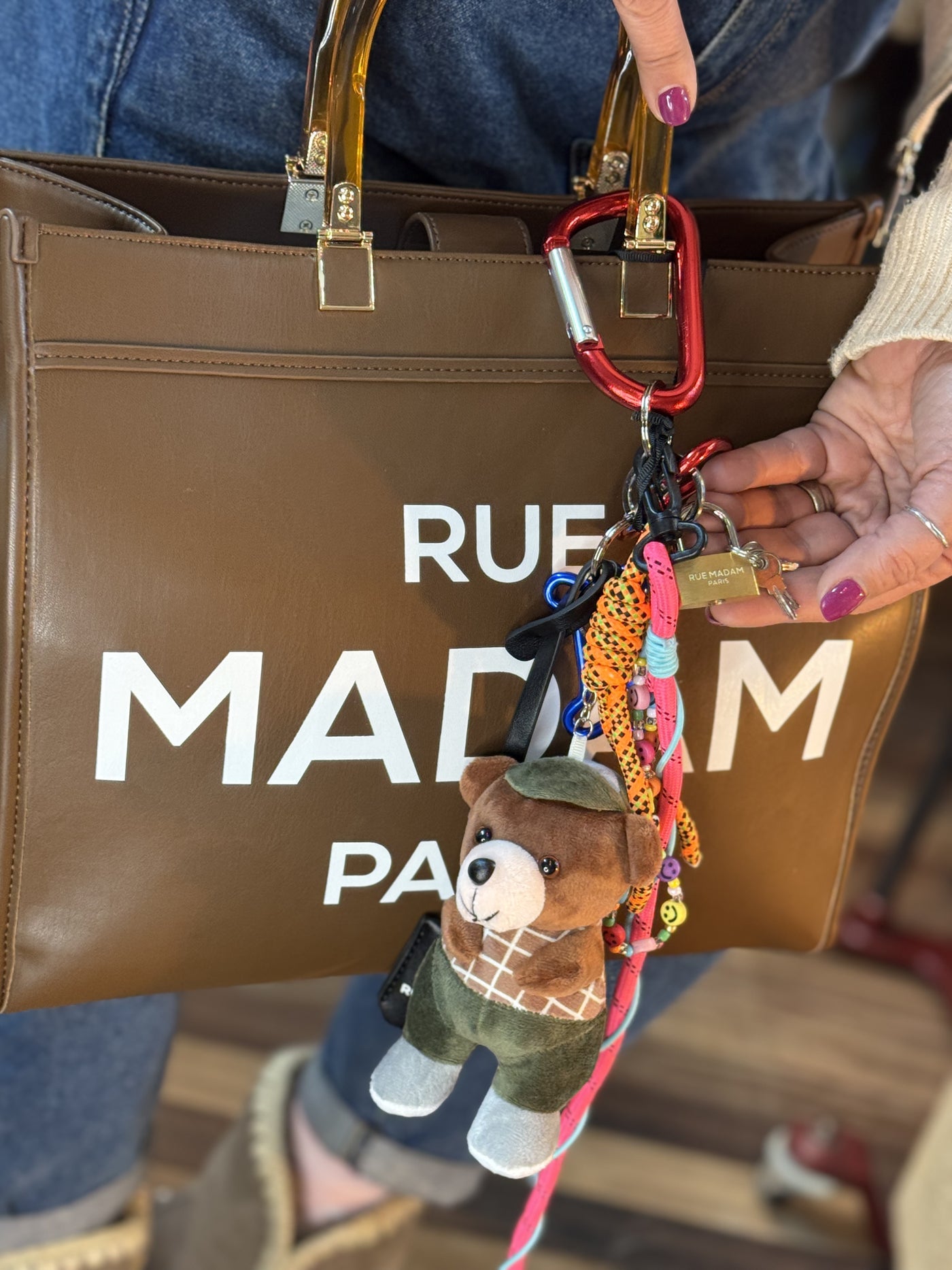 Teddy Charm llavero para bolso verde Rue Madam Paris