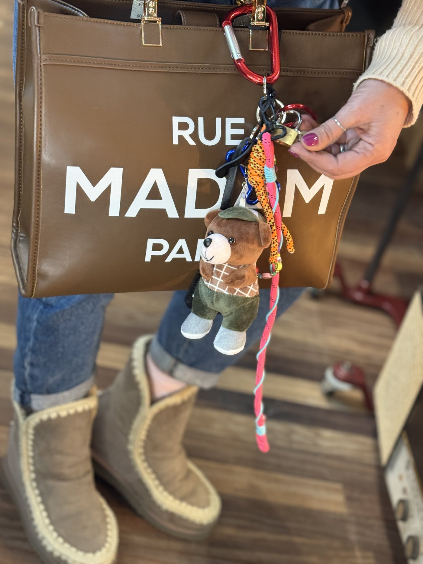 Teddy Charm llavero para bolso verde Rue Madam Paris