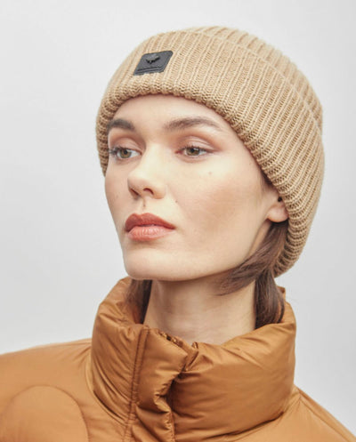 Gorro punto canalé camel Canadian