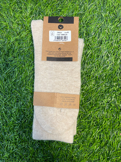 Meias de lã merino Oslo Ecru Woolsens