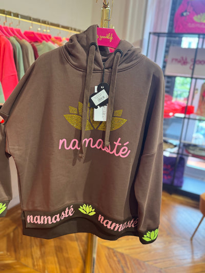 Sudadera capucha Namasté chocolate