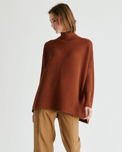 Jersey cuello alto marrón Paisie London