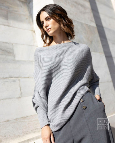 Jersey drapeado gris Paisie London