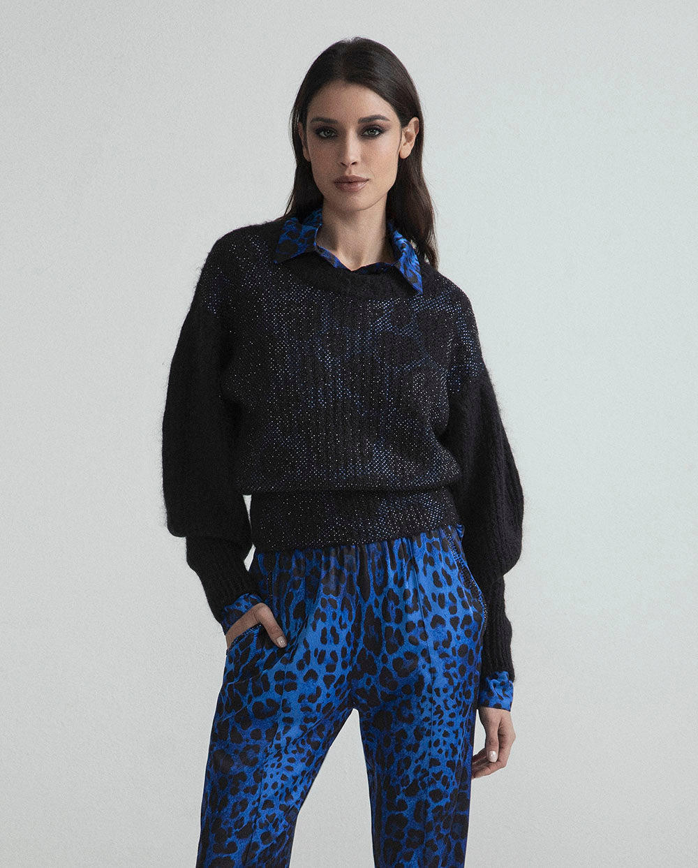 Jersey negro strass mohair Odi et Amo