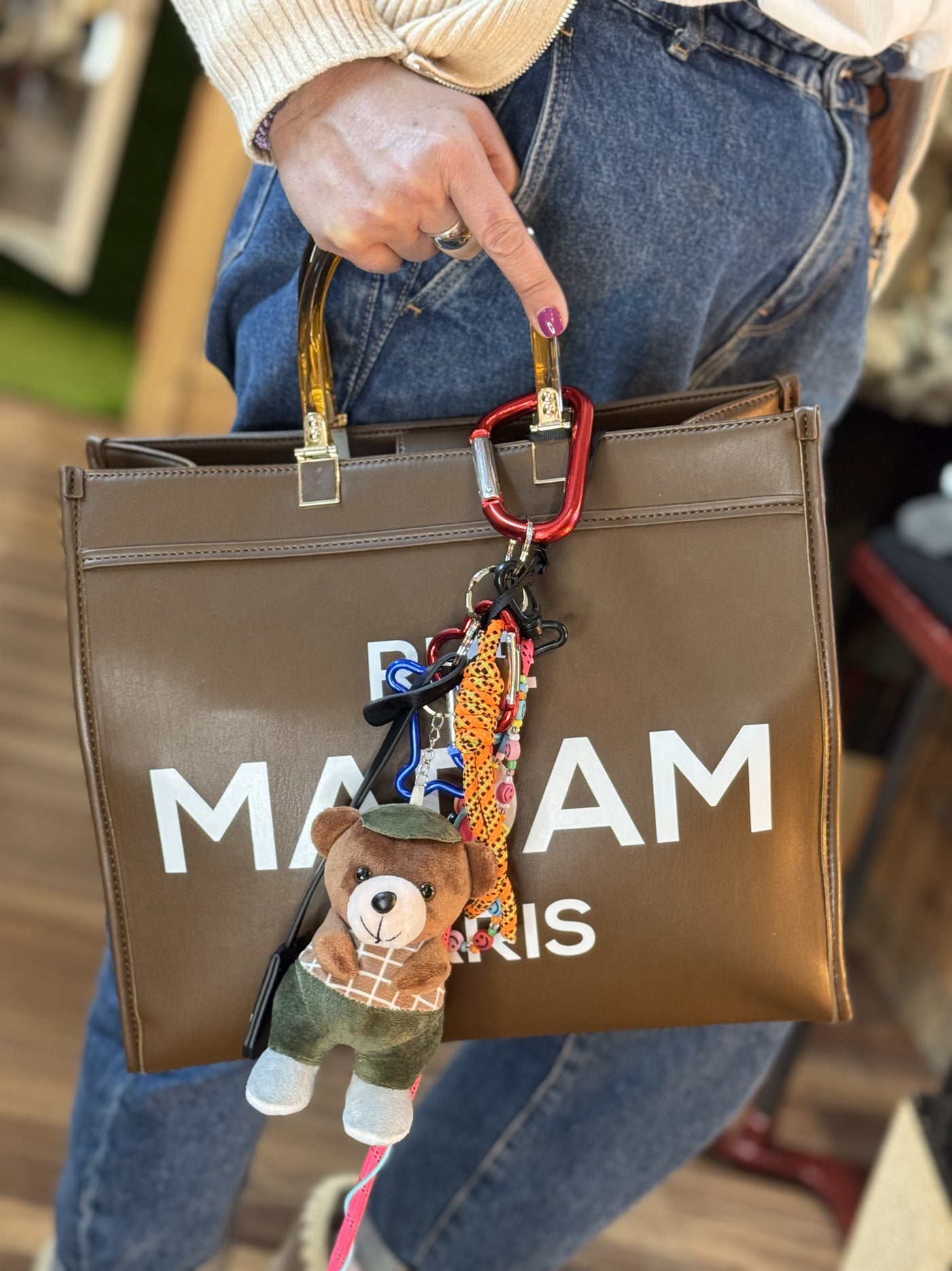 Teddy Charm llavero para bolso verde Rue Madam Paris