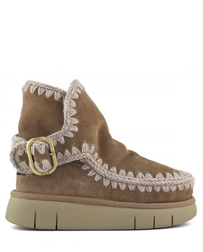 MOU Eskimo Bounce boot buckle strap pink brown