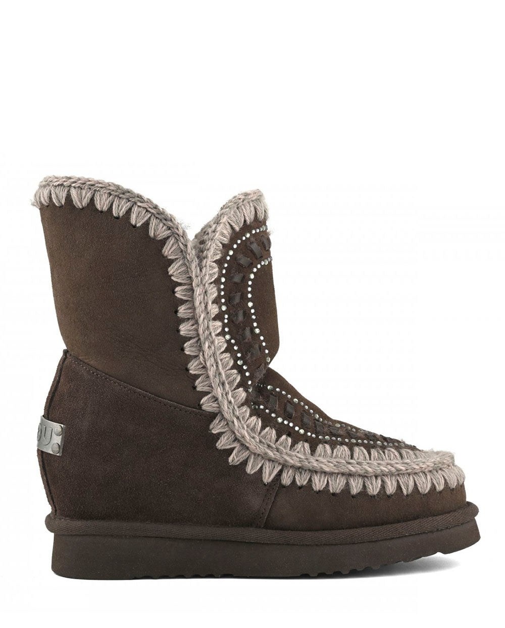 MOU Eskimo Eskimo inner wedge short stras marrón pimienta