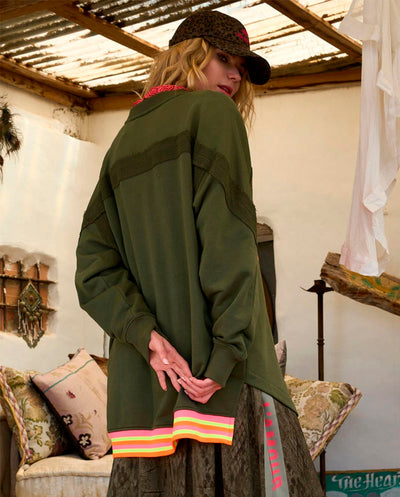 Sudadera larga Love verde Miss Goodlife