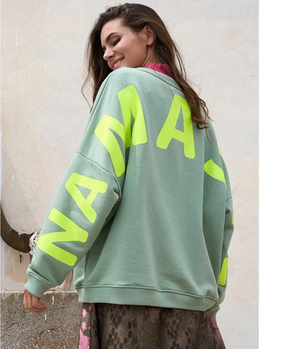 Sudadera Namasté verde y flúor Miss Goodlife