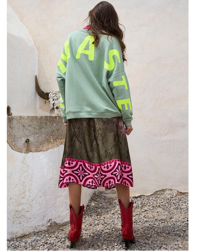 Sudadera Namasté verde y flúor Miss Goodlife