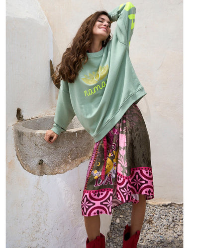 Sudadera Namasté verde y flúor Miss Goodlife