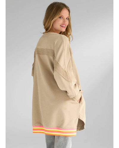 Sudadera larga corazón arena Miss Goodlife
