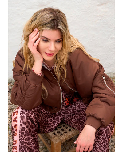 Chaqueta bomber bordado Love Tigers chocolate Miss Goodlife