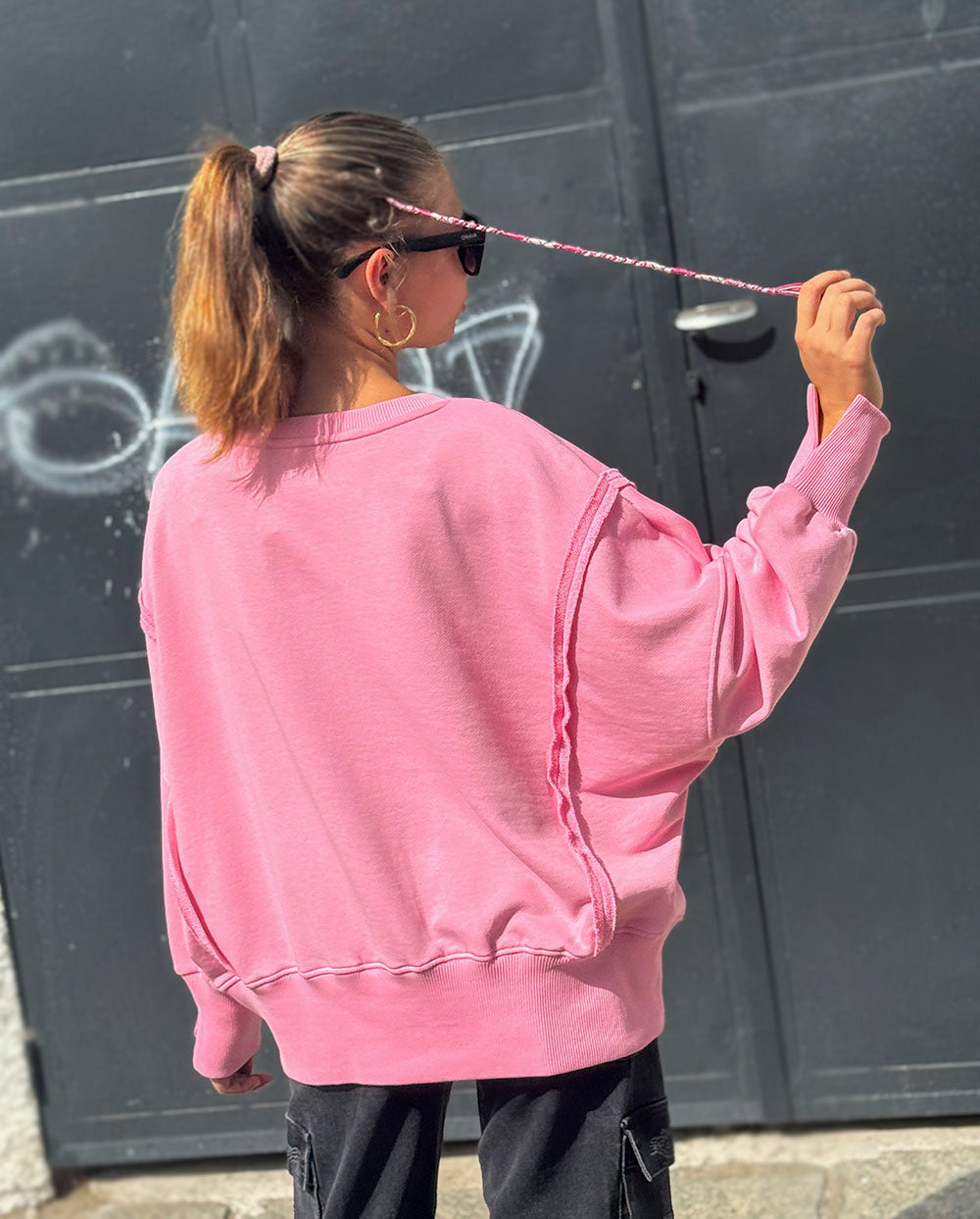 Sudadera oversized Goodlife rosa