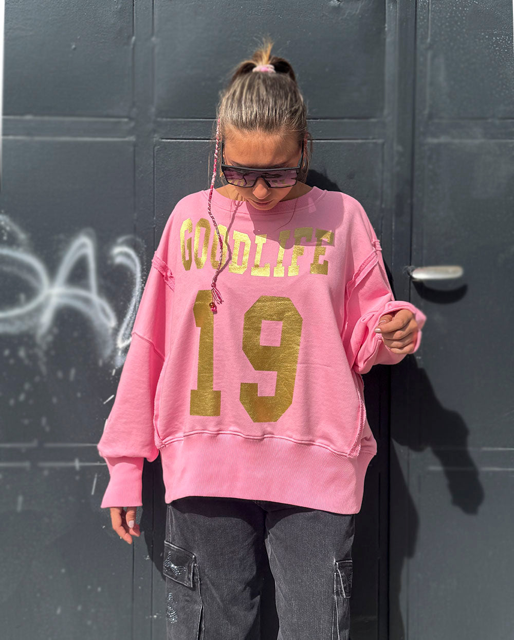 Sudadera oversized Goodlife rosa